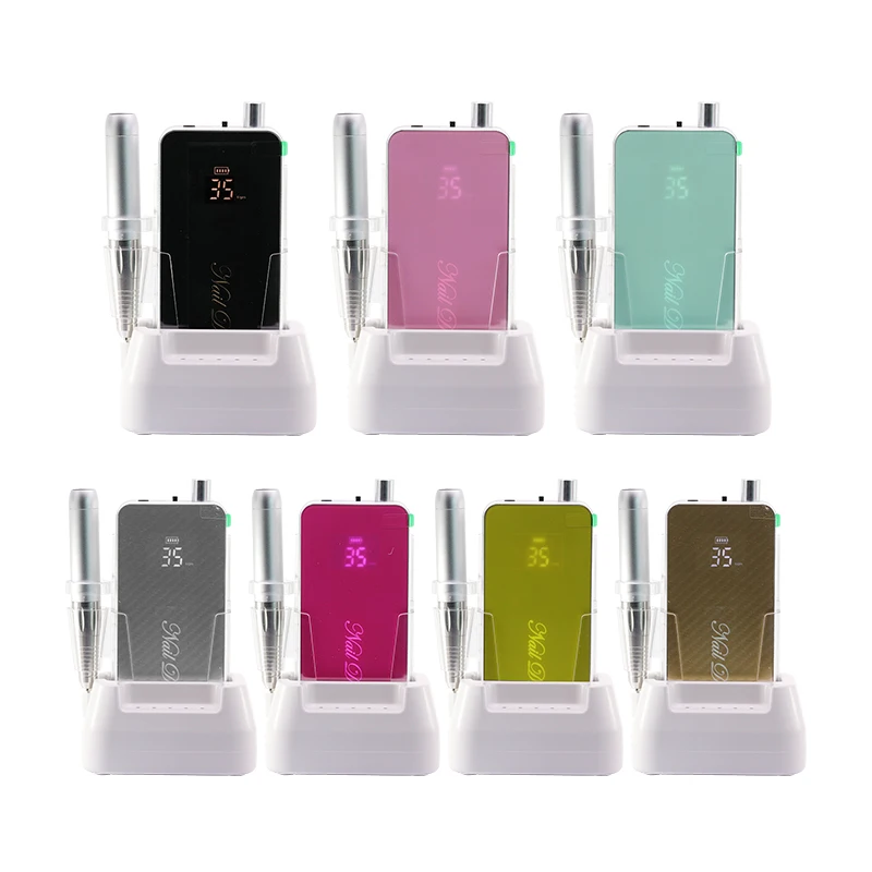 Portable Nail Drill Professional High Quality Manicure Pedicure Polisher Brushless Custom Strong 35000RPM Efile Pink Nail Drill