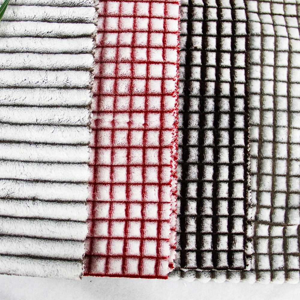 Hot Sale High-Quality Soft Back Printed Vertical Strip Yarn Dyed Flannel Blanket Pajamas Bathrobe Fleece Fabric