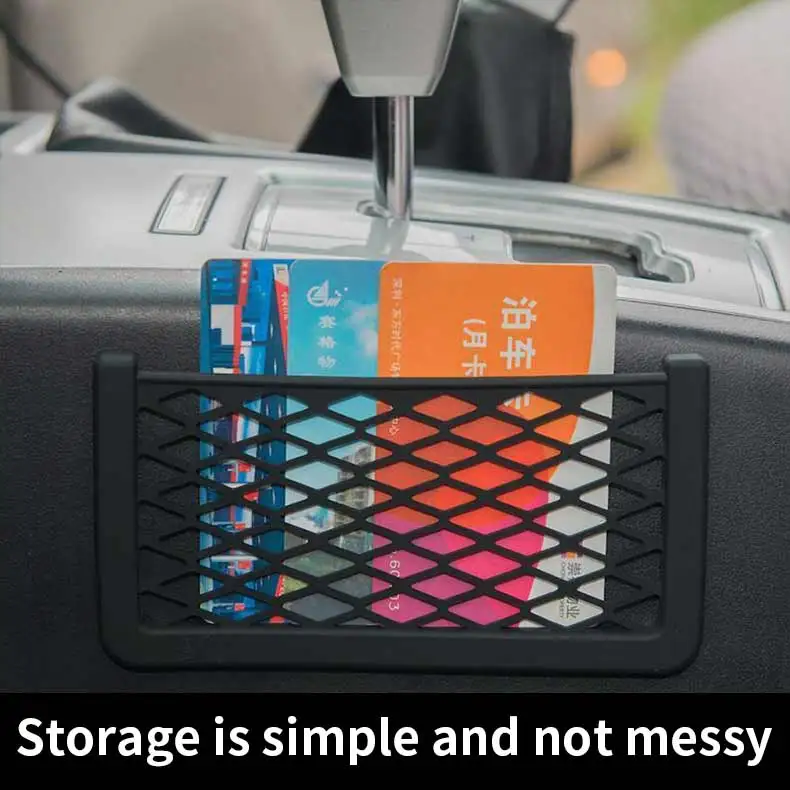 Car Mesh Net Holder ABS Plastic Frame Car Storage Net Bag Phone Cargo Pocket Organizer Framed Mesh Net