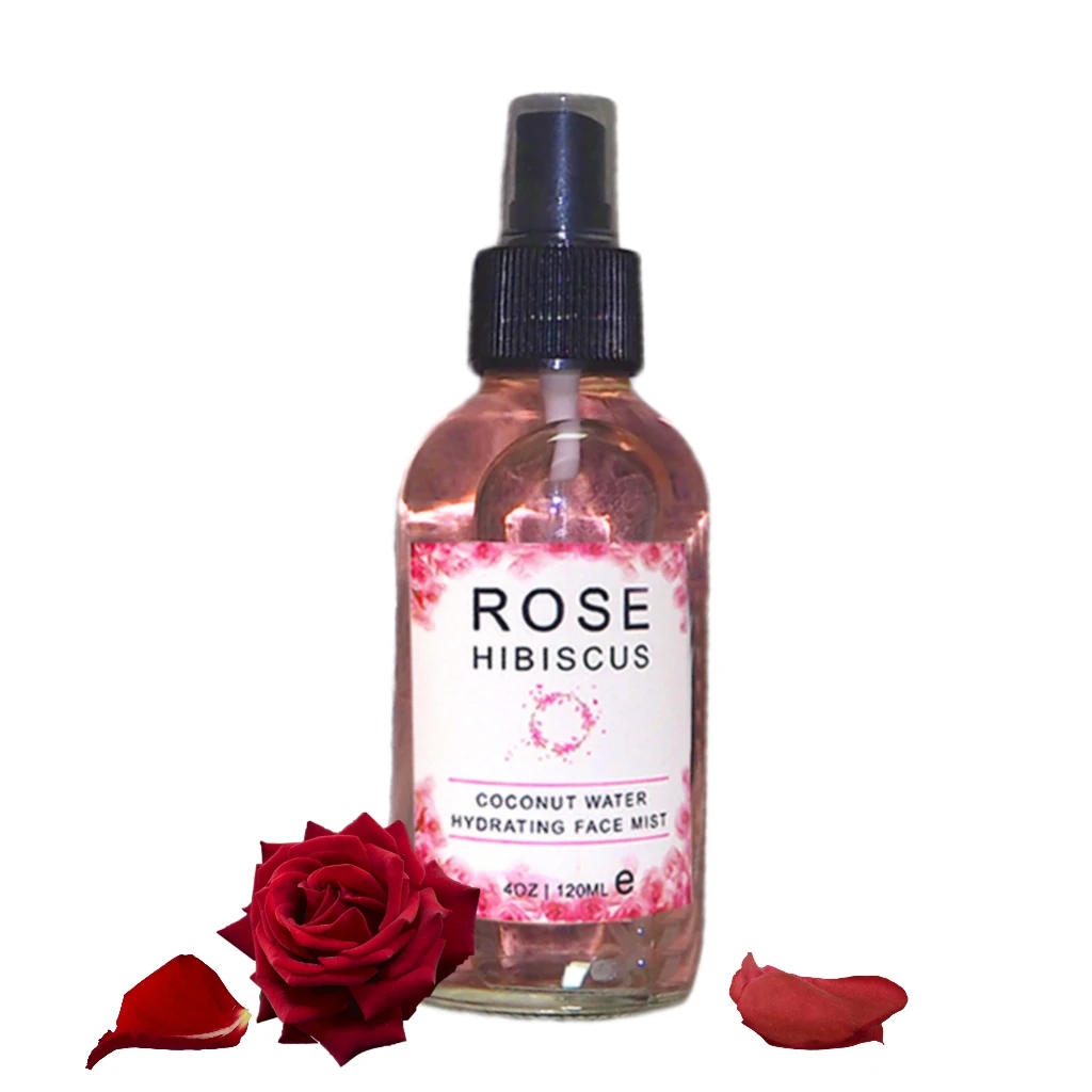 Natural Coconut Water Rose Face Spray Toner In Stock Moisturizing Skin Brightening Facial Toner Mist Wholesale