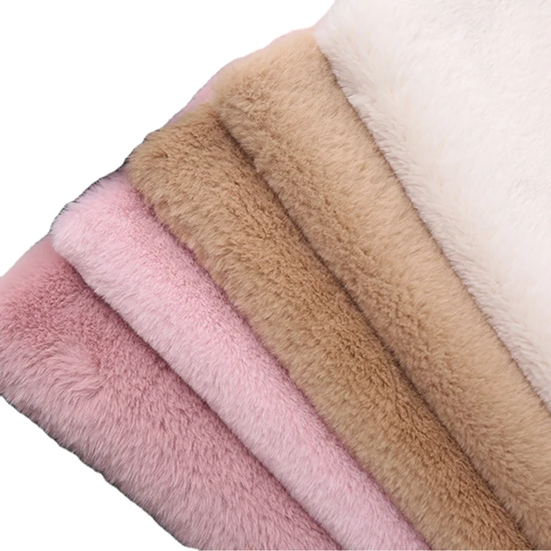 Chinese Supplier Wholesale 100% polyester Plush Rabbit faux fur Fabric Home textile