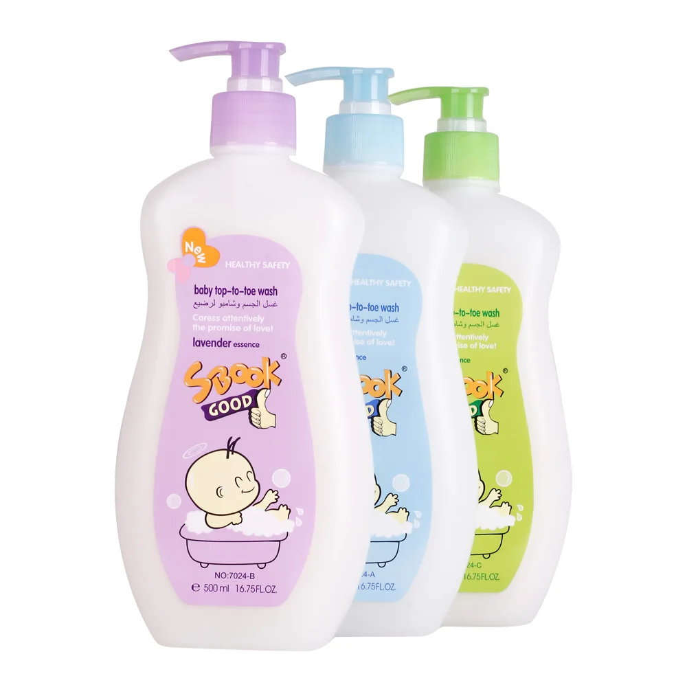 500ML Baby shower gel  top to toe  natural  baby body big capacity with pump