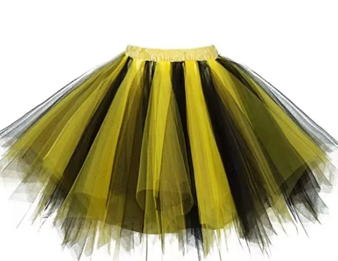 Women Skirt 47CM Tutu Mini Petticoat Adult Teen Elastic Band Ballet Dance Puffy Tulle Skirts