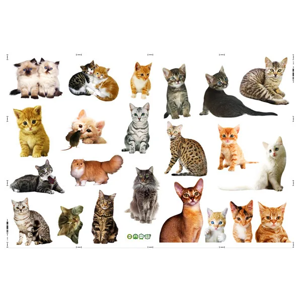 Creative simulation kitten dog skirting cartoon wall sticker bedroom background wall self-adhesive waterproof wallpaper