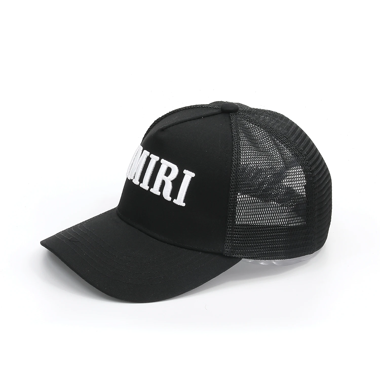 Wholesale Men High Quality Trucker Snapback 5 Panel Brim 3D Embroidery Fitted Sports Cap Amiry Baseball Cap