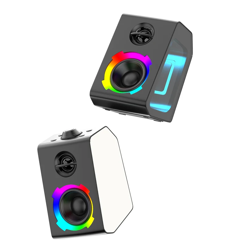 Лучшие продажи двойной RGB игровой динамик с прозрачным объемным звуком активный для компьютера