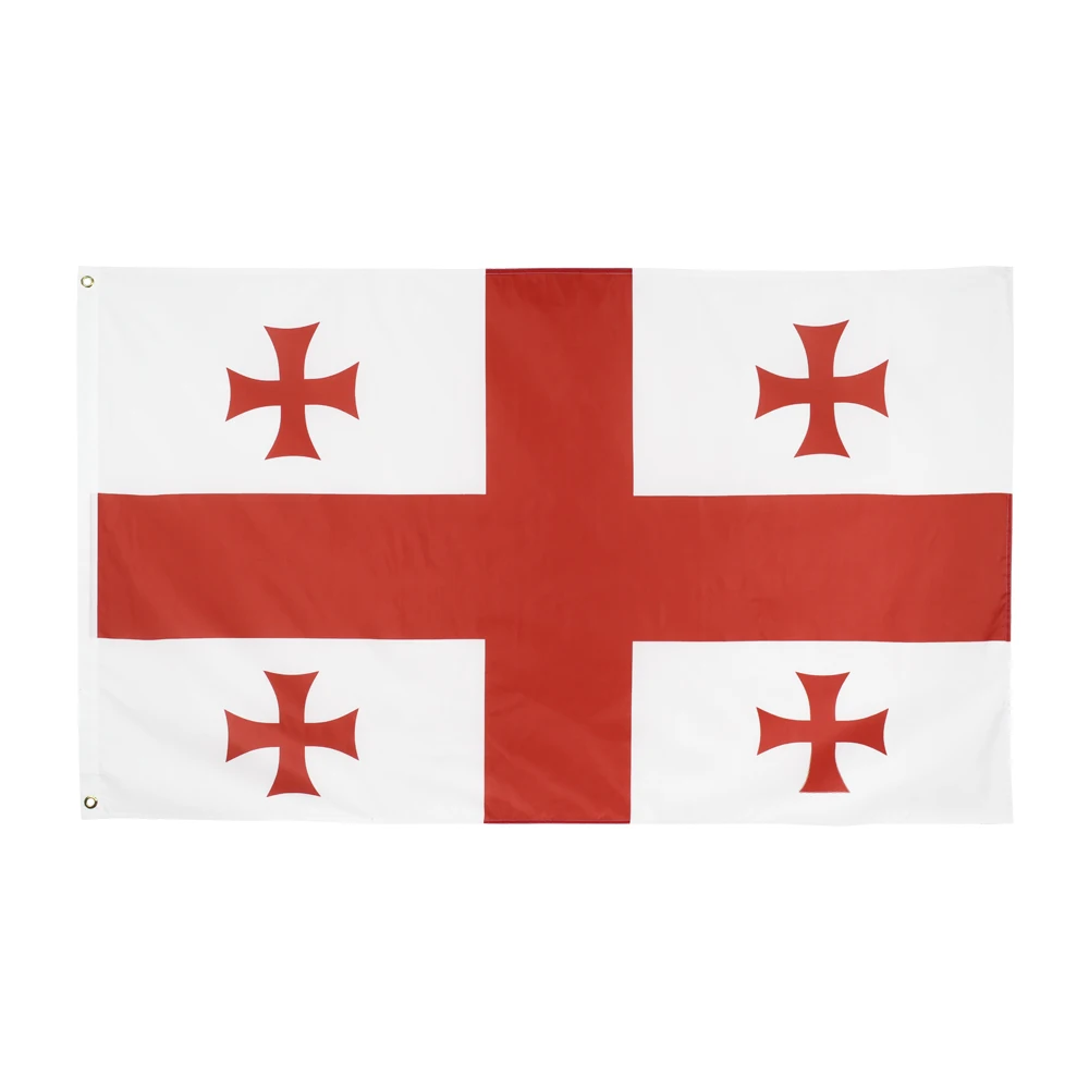 wholesale Manufacturers Polyester  stock Red Cross GE Georgian Georgia Flag