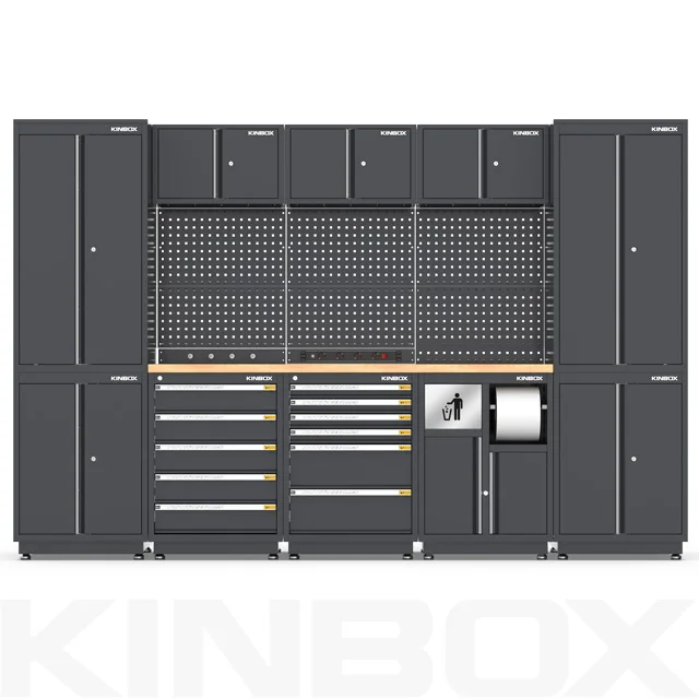 Kinbox 23 pcs Heavy Duty Tool Box Garage Storage Cabinet,Metal Work Benches for Industrial Workspace