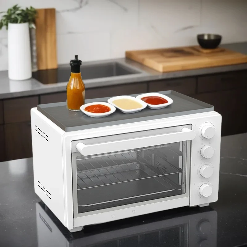 Non Slip Silicone Mat for Microwave Oven Top Protector,Waterproof Microwave Countertop Silicone Protective Cover Mat with Lip