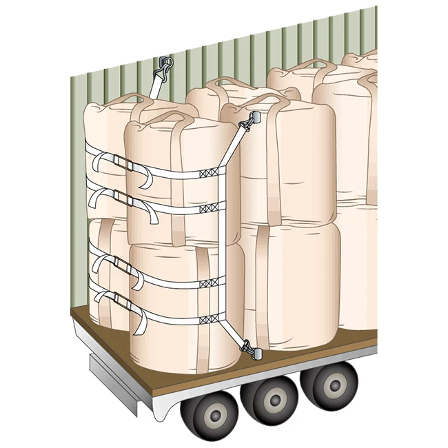 Used truck trailer strap ratchet tie 4 pk cargo pallet lashing belt