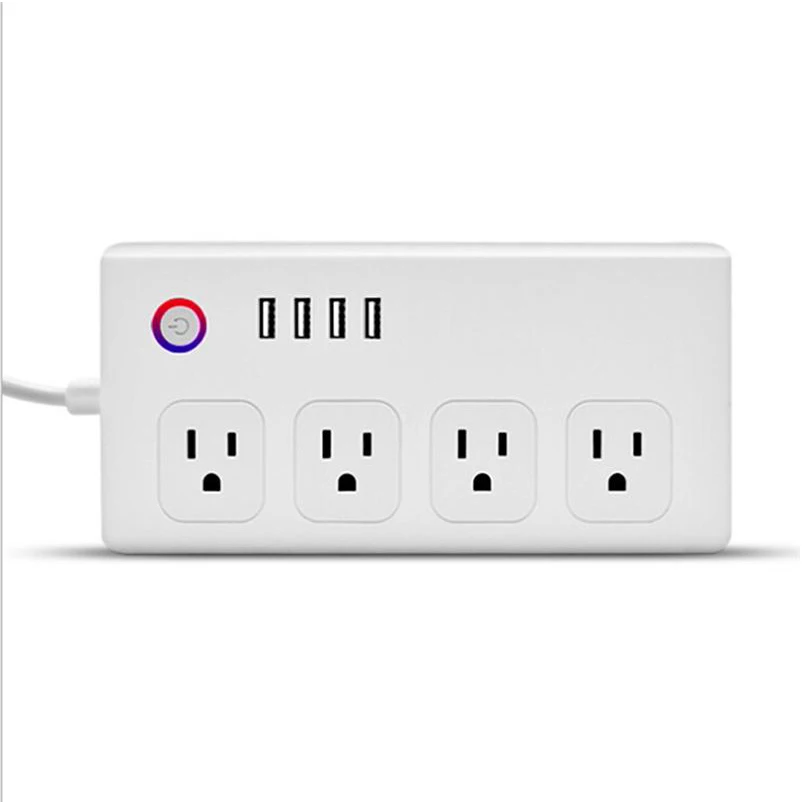 Chaoran Google Assistant Alexa Home Devices 4 USB Power Strip US Standard Extension Socket tuya