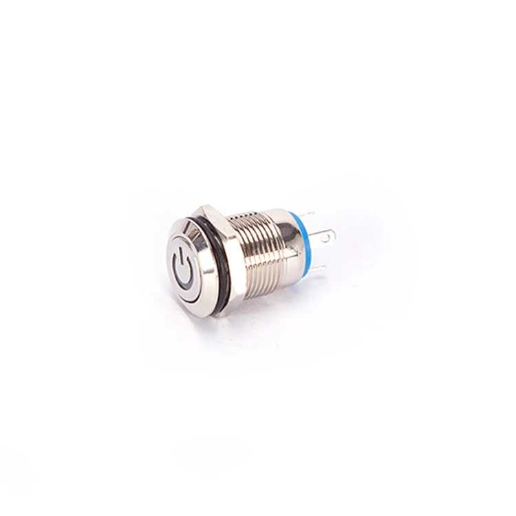 12MM metal button flat head LATCHING switch Small stainless steel welding leg power switch