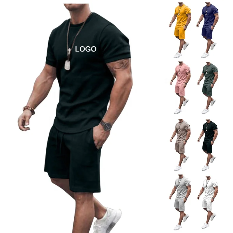 Pre-sale for One Month Custom Logo Sportswear Shirt And Shorts Set For Men Cotton Jogging Summer Men Short Set