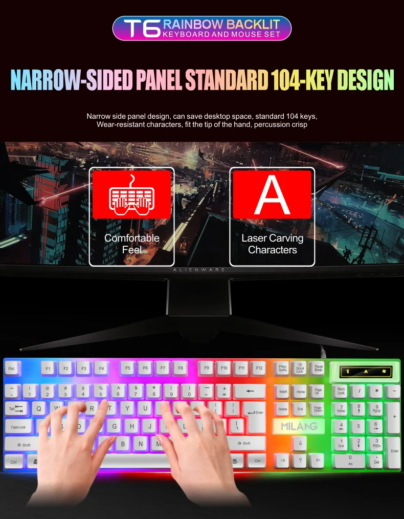 Latest Wired gaming keyboards mouse combos led backlit keyboard and mouse combo