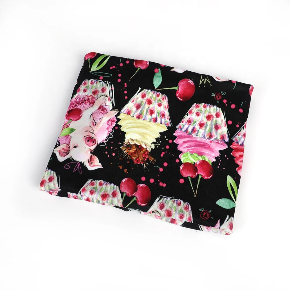 High Quality Custom printing double brushed Polyester spandex  fabric for baby