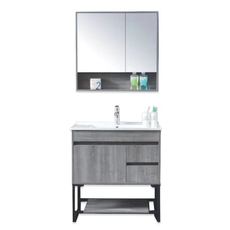 
Contemporary bathroom furniture eco-paint free plywood mirror cabinet 