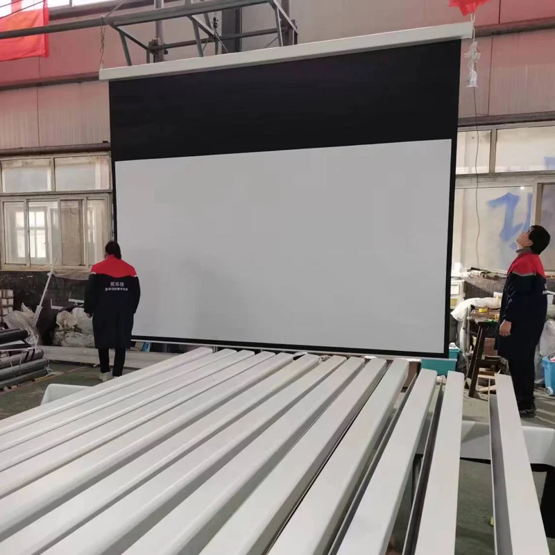 200 Inch 16:9 High Quality Large Electric Projection Screen/ Motorized Projector Screen tubular motor for projector Screen