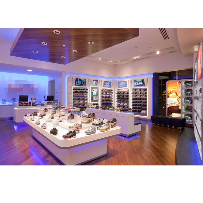 High Quality Customization Clothes Shop Design Gold Sports Shop Interior Exhibition Booth For Sport Clothes