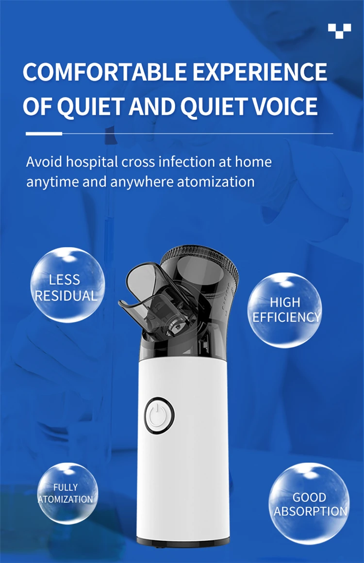 Health Care Mini Handheld Portable Inhale Nebulizer Silent Ultrasonic in Labor Nebulizador Children Adult Rechargeable Auto