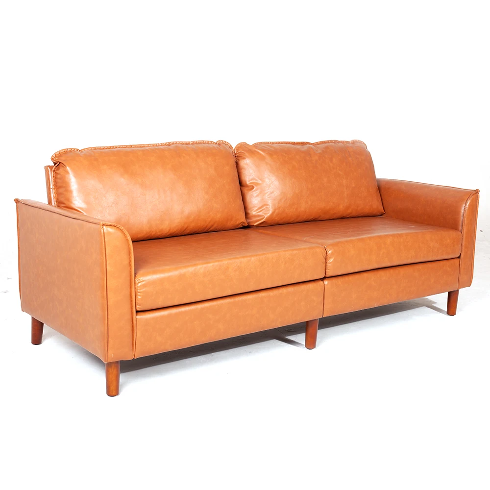 Sans High Loading Capacity Pu Leather Convertible Sectional Modular Sofa Couch For Living Room