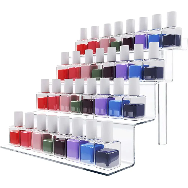 Amazon Hot Sale Ladder Type Perspex Storage Organizer Acrylic Display Stand for Cake Handmade Toy Cosmetic