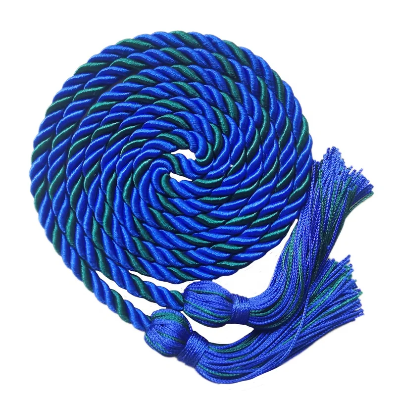 Royal blue/Forest  green two-color Academic-Grade  graduation honor  cords graduation cords