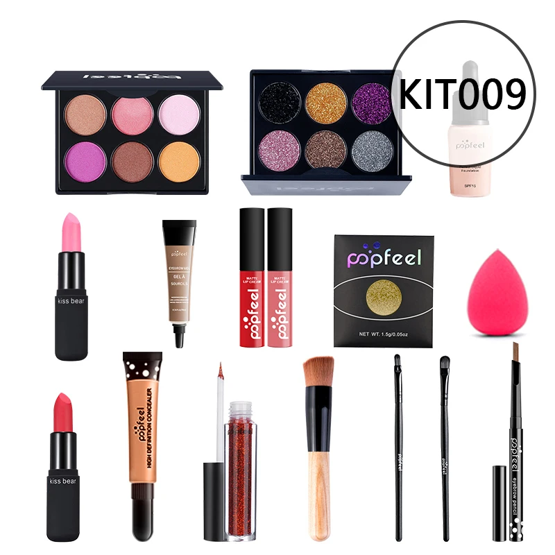 Оптовая продажа, косметическая матовая помада, тени для век, тушь для глаз, карандаш, пудра для лица, наборы для макияжа