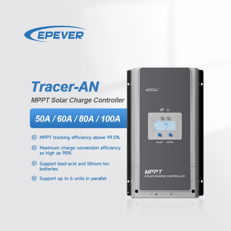 Epever High Voltage MPPT Charger Controlador Solar Mppt 12V 24V 36V 48V Solar Charger Controller MPPT 60A 80A 100A