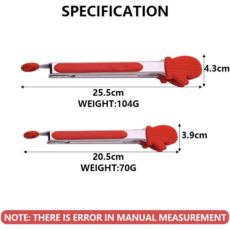 High quality gloves shape 2pcs locking kitchen tongs stainless steel silicone food serving tongs