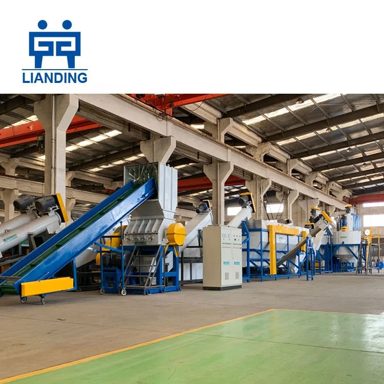 Waste Plastic HDPE PET Bottle Flakes Crushing Recycling Washing Plant Machine Line Price