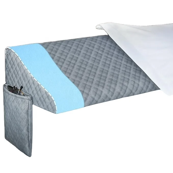 Custom Mattress Space Filler Pillow Stopper with 2 Side Pocket Triangle Foam Pillow Wedge Between Headboard Mattress For Bed