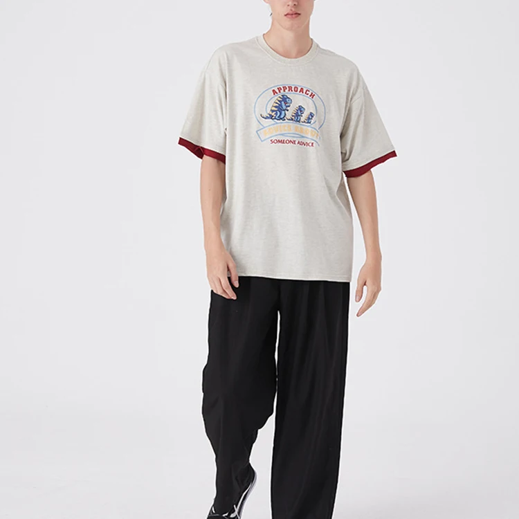 Крутые футболки тисненые Контрастные мужские дизайнерские для охлаждения индивидуальные мужская хлопковая Футболка с принтом на