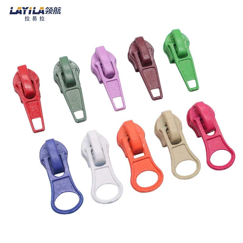 Auto Lock Zipper Color Painted Slider Puller Without Nickel