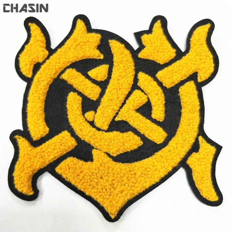 Customized Chenille Patch Star Logo Felt Embroidery Patch