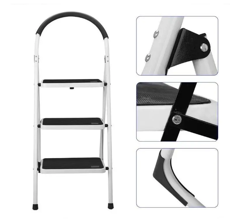 0.7-1.0mm anti-slip pedal EN14183 standard fold step ladder household ladder