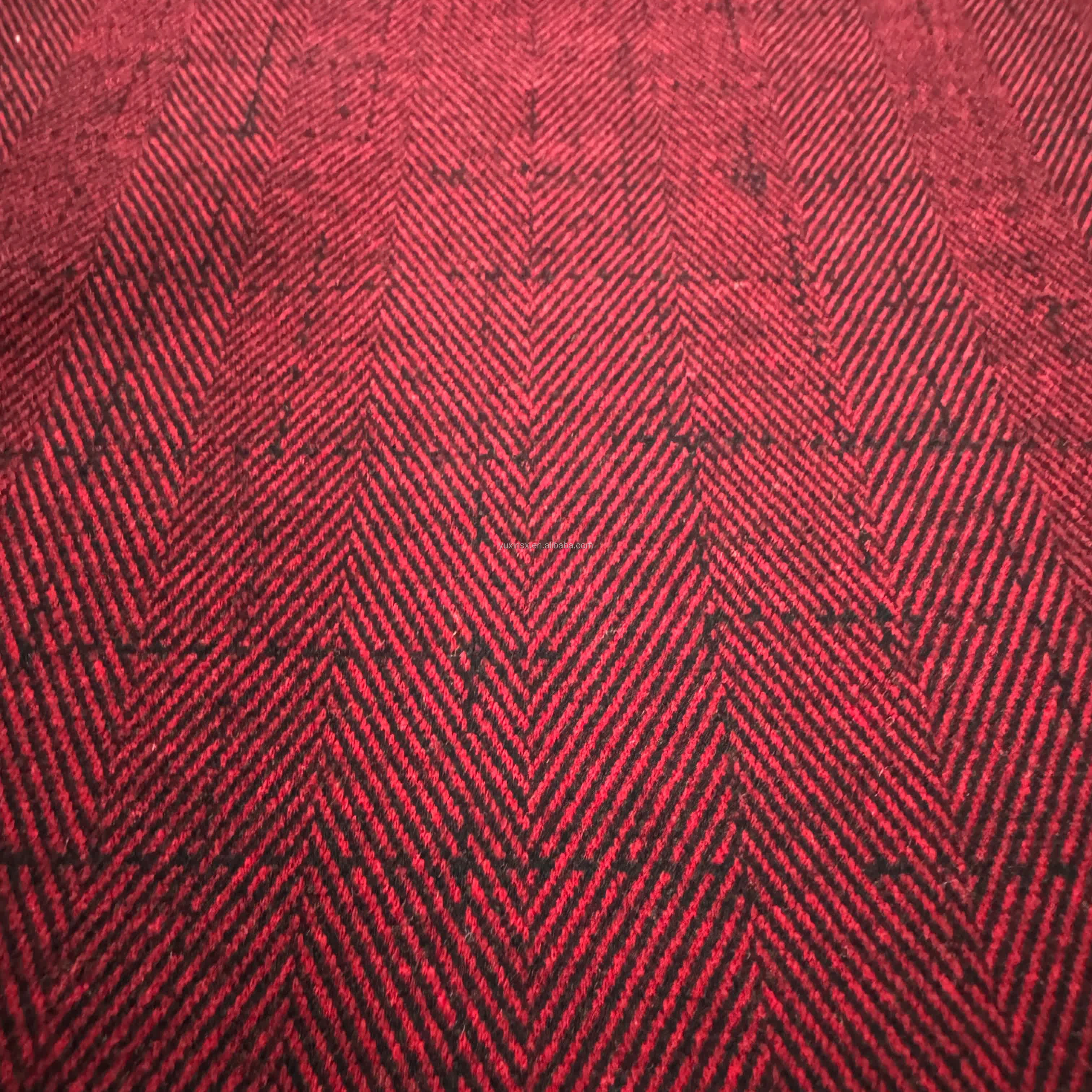 Autumn Winter Herringbone Pattern Stretch Fabric Weft Knitted Technics for Dresses Uniforms Skirts Ripstop and Dobby Style