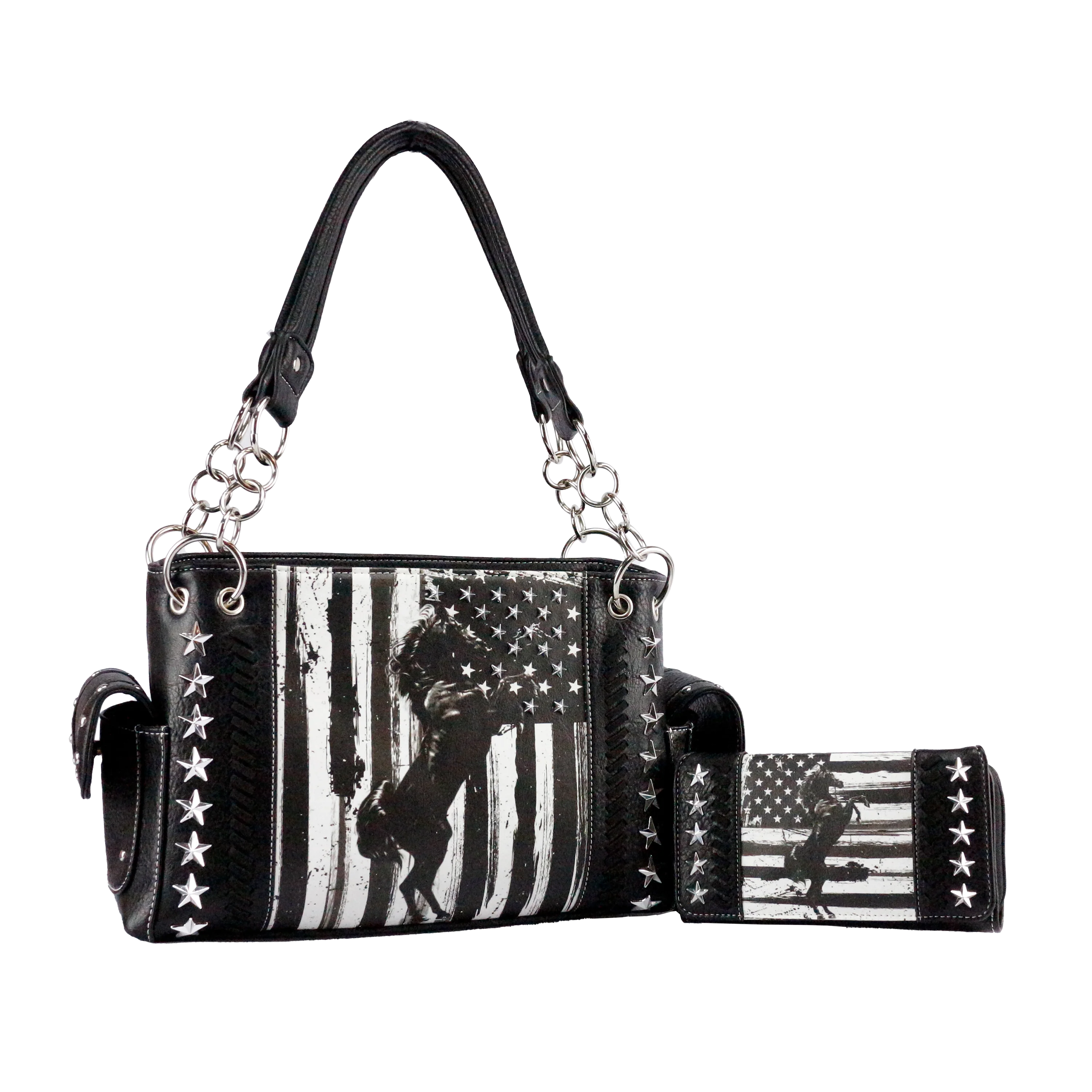 New Arrival Western Horse Luxury Women Purse and Handbag Set