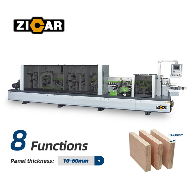 ZICAR automatic mdf pvc melamine plastic plywood edge banding machine for furniture cabinet door mdf edgebander