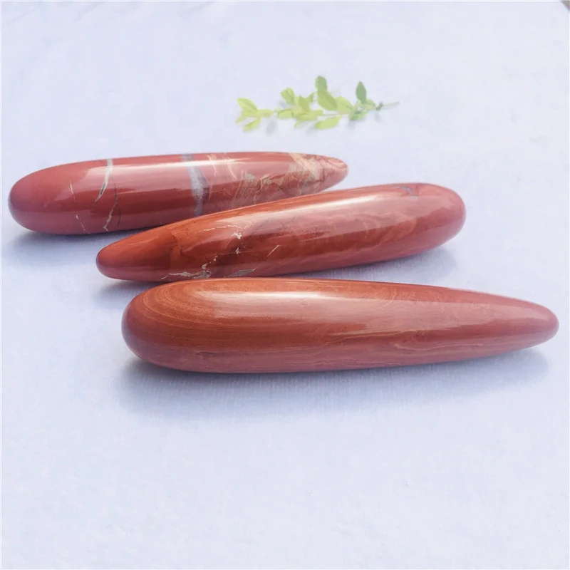 wholesale Natural crystal massage wand healing Red jasper quartz crystal dildo for sexy toys wand massage