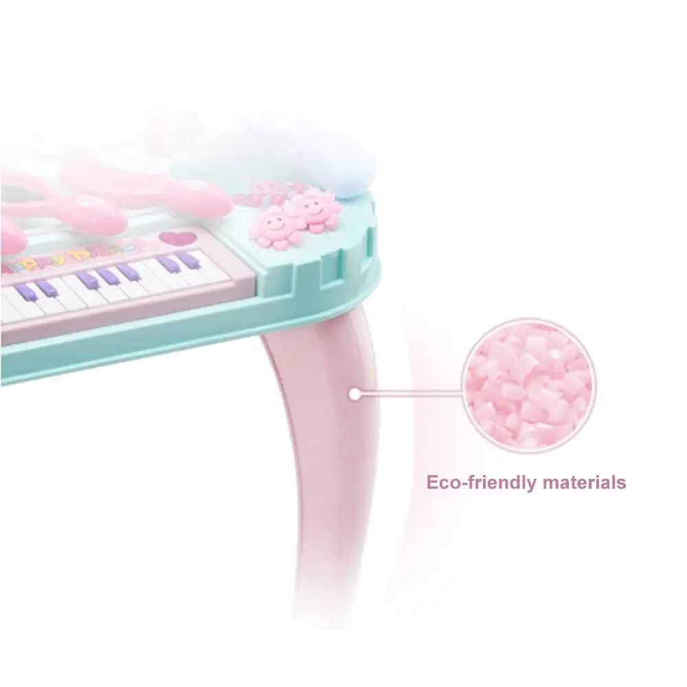 Simulation Princess Castle Dresser Set (Music piano / Hair dryer) for Girl Toy accessories