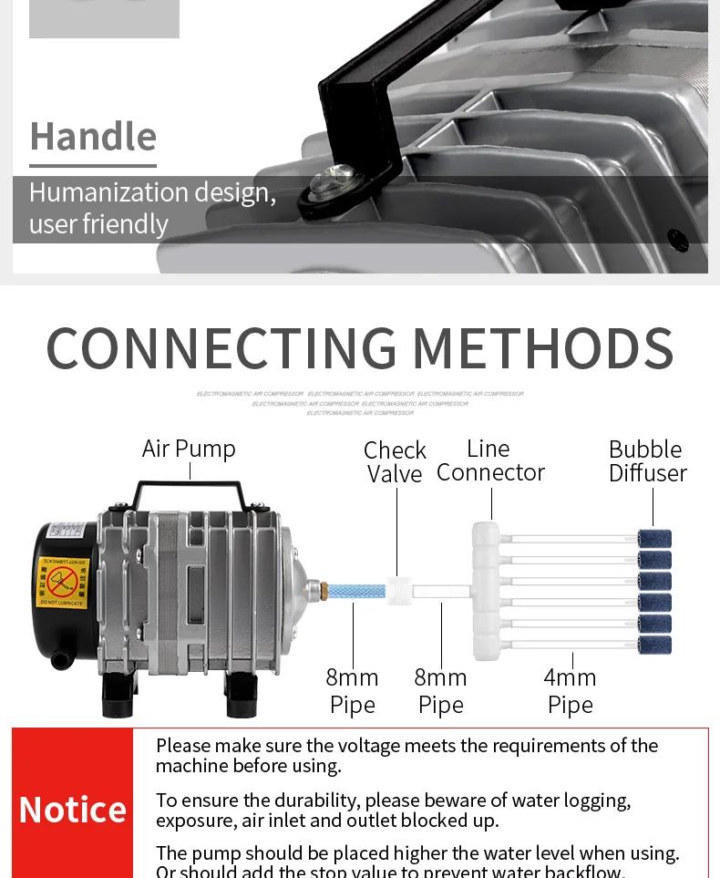 RESUN ACO-002 Electromagnetic air pump oxygen pump aerated oxygen for indoor fish tank
