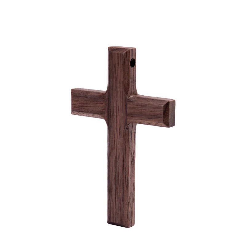 Wholesale Custom Christ Wall decoration Hand Held Small Walnut  Wooden Crosses