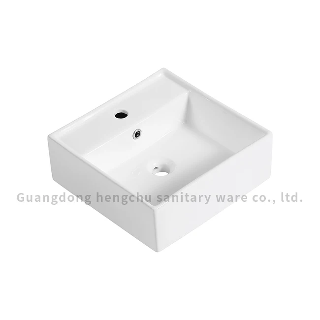 wholesale for hotel bathroom ceramic  table top square design wash hand art sink lavabo basin