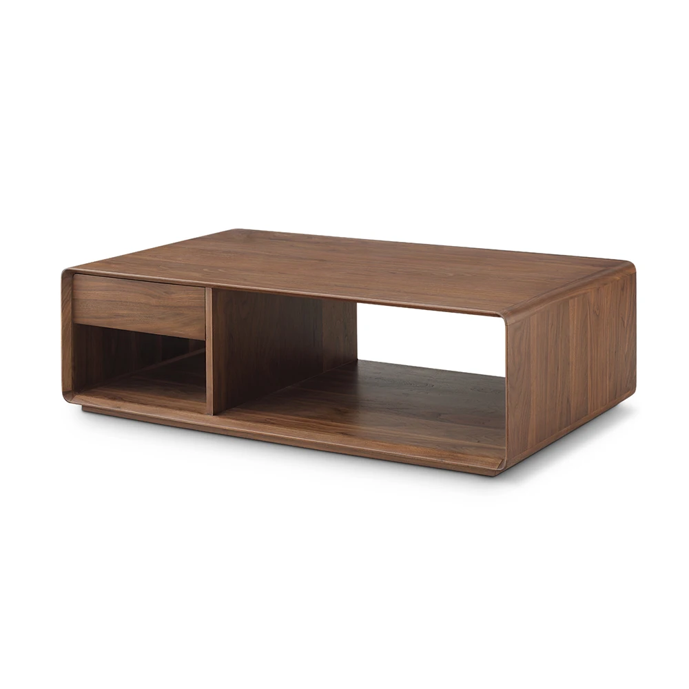 Contemporary Solid Wood Storage Furniture Drawer Coffee Table