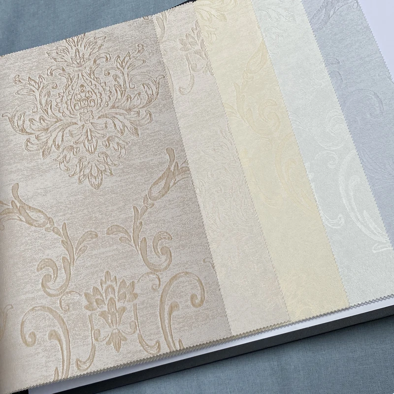 Luxury satin seamless wall covering fabric wallpaper Simple 3D home decor oversized rolled wall cloth