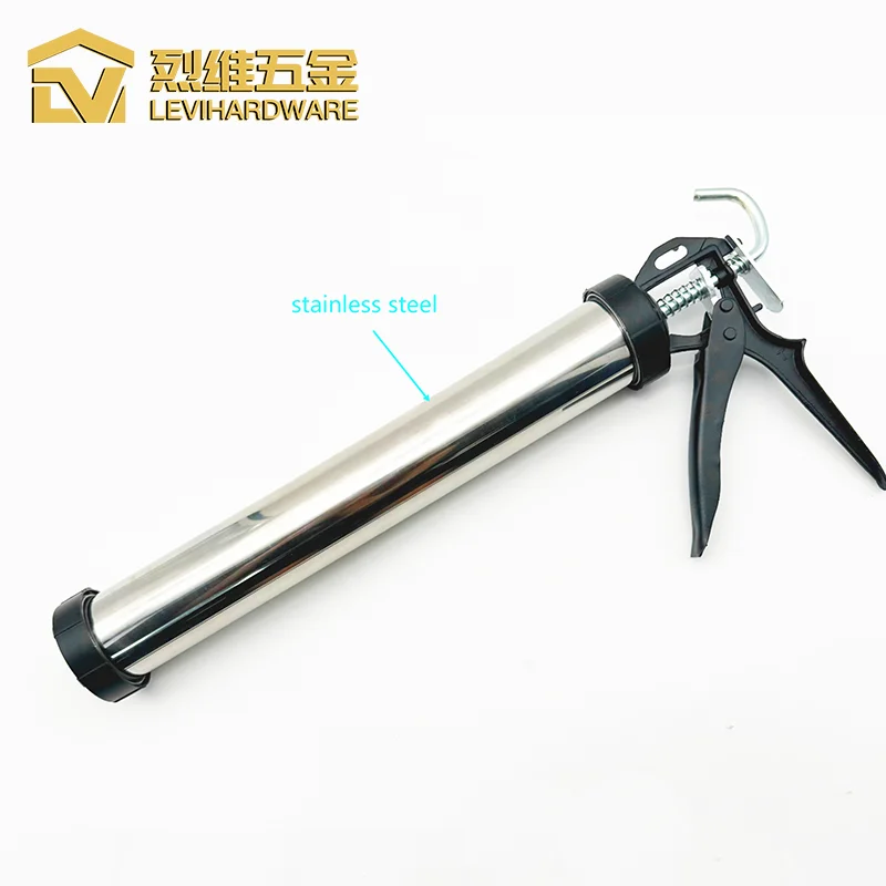 wholesale professional stainless steel 600ml / 15inch /20oz Manual caulking gun Cartridge spray gun rotated sausage Caulking Gun