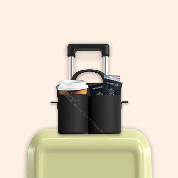 Free Hands Drink Caddy Luggage Travel Cup Holder Universal Suitcase Cup Holder luggage lever cup holder