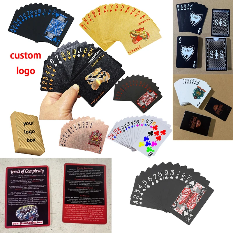 Transparent Frosty Folding Printed PVC Plastic Box hold a deck of cards poker card decks custom logo package pack waterproof pvc