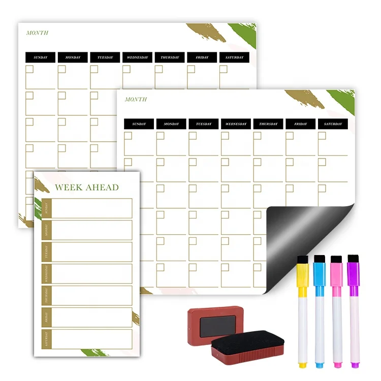 Магнитный Еженедельный планировщик A4 A5 многоразовый холодильника календарь сухое стирание доска домашний декор