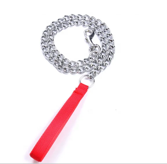 Luxury Easy Use Outdoor Steel Twist Link Tie Out Heavy Duty Pet Lead Pet Dog Chain Leash With Foam Handle
